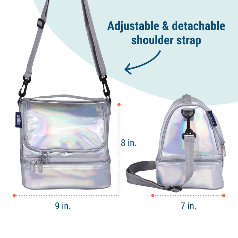 Wildkin Two Compartment Insulated Lunch Bag for Kids â€“ School & Travel Ready - Holographic - Image 3